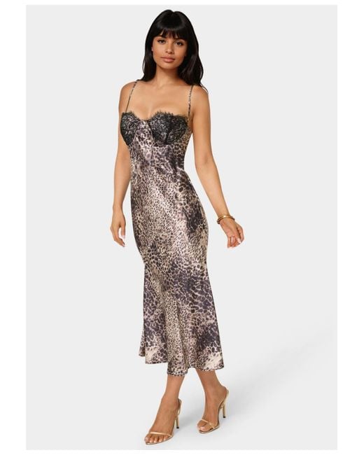 Bebe Multicolor Satin Maxi