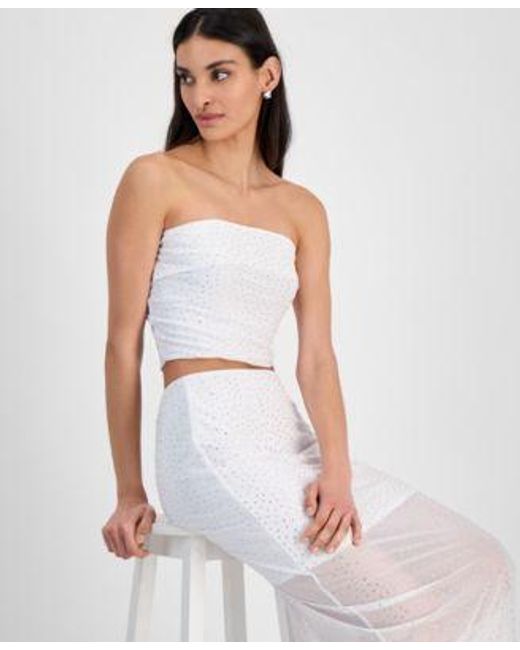 BarIII White Strapless Top Midi Skirt Exclusively At Macys
