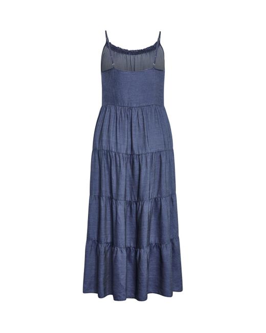 City Chic Blue Island Tier Maxi Dress