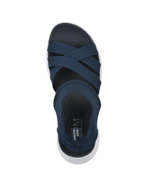 White Mountain Blue Charry Round Toe Flat Sandals