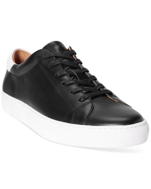 Polo Ralph Lauren Men's Black Jermain Ii Leather Sneakers