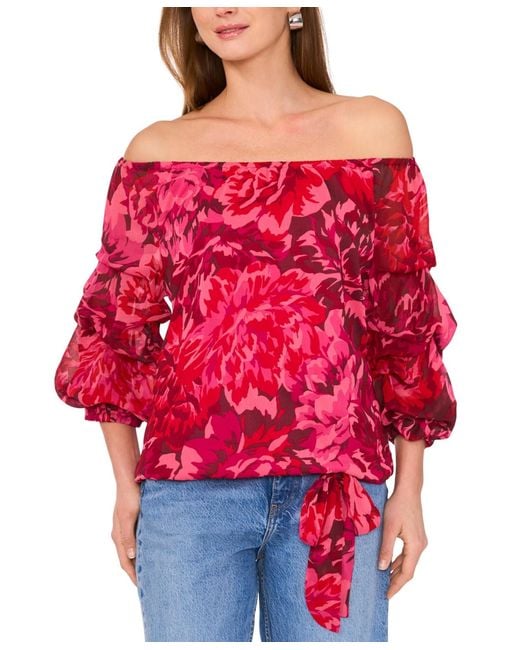 Macy's Red Off-the-shoulder Top