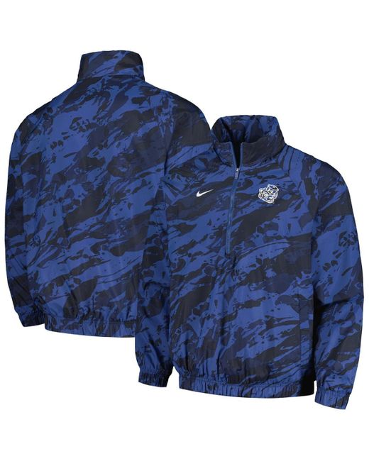 Nike Blue Michigan Wolverines Anorak Half-zip Jacket for men