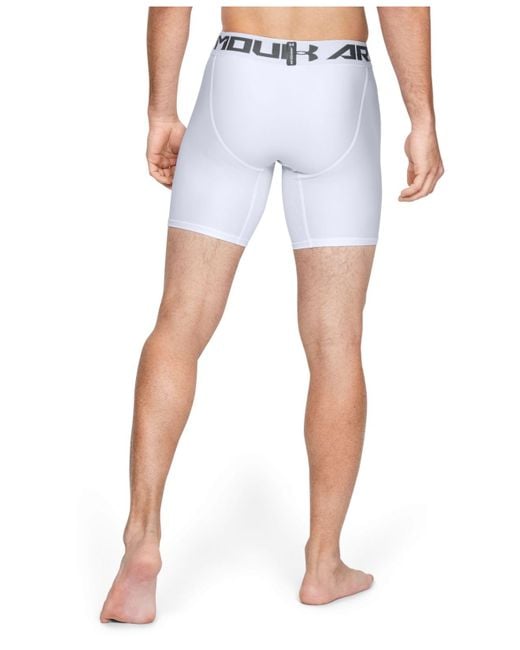 white under armour compression shorts