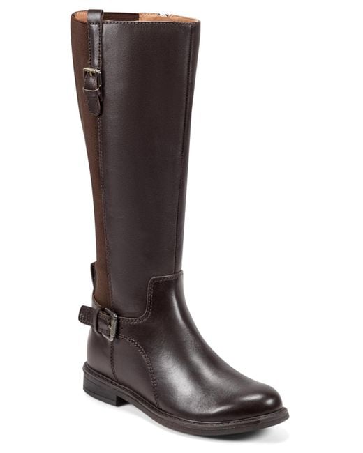 Easy Spirit Brown Jackie Eflex Block Heel Tall Boots