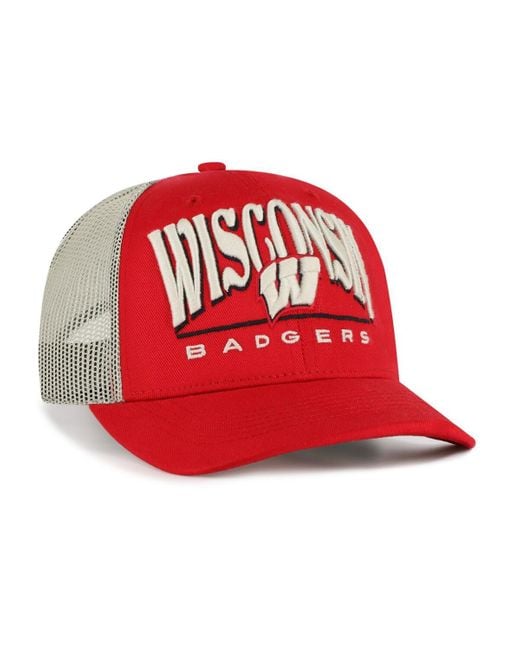 '47 Red Wisconsin Badgers Arid Adjustable Trucker Hat