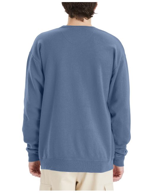 Hanes Blue Garment Dyed Fleece Sweatshirt