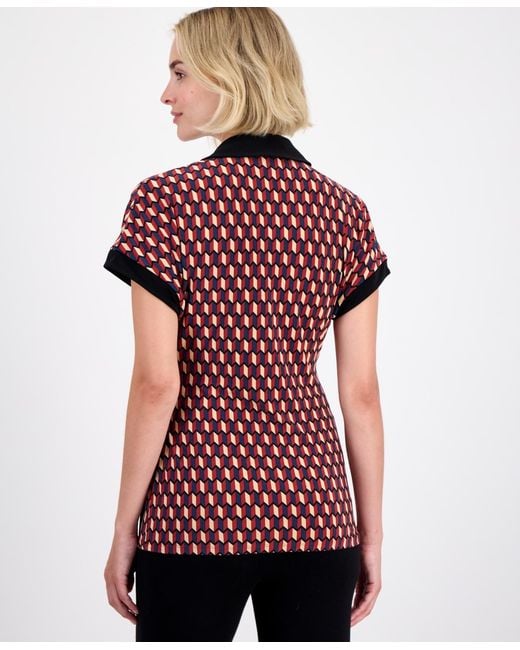 Anne Klein Collared Wrap Top