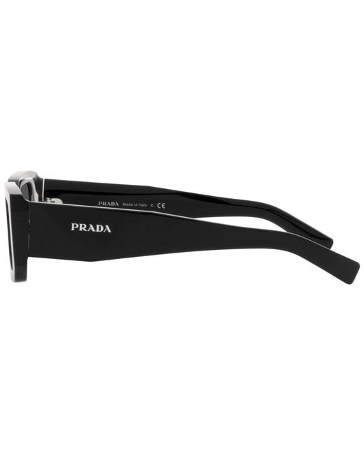Prada Black Symbole Rectangular Sunglasses