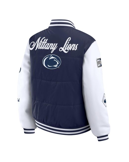 WEAR by Erin Andrews Blue Penn State Nittany Lions Varsity Puffer Jacket