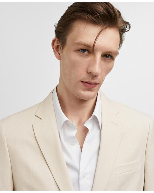 Mango Natural Super Slim-fit Stretch Fabric Suit Blazer for men