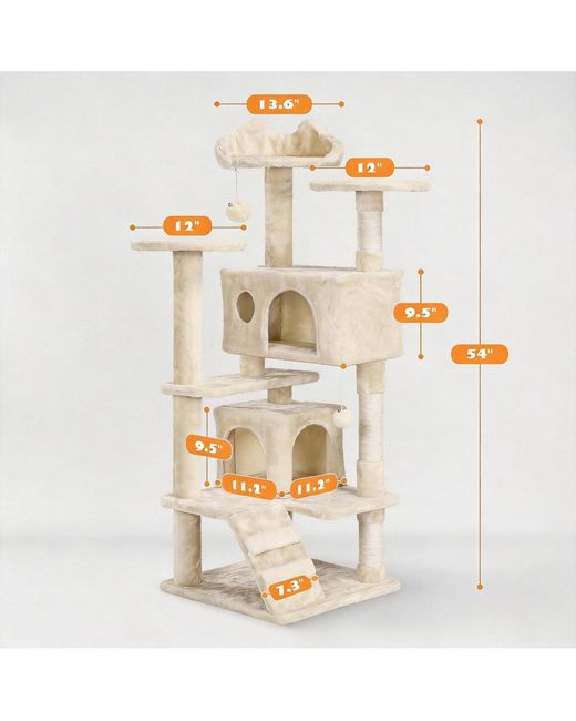 Aronkl Metallic Multi-level Cat Tree Tower