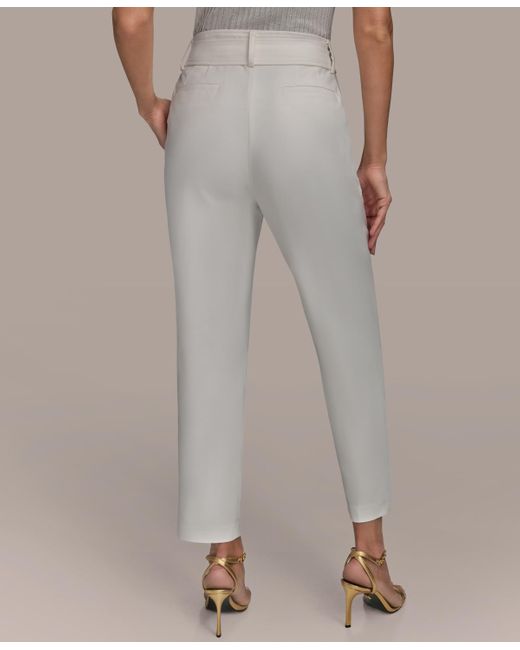 Donna Karan Natural Cotton-blend Slim-leg Pants
