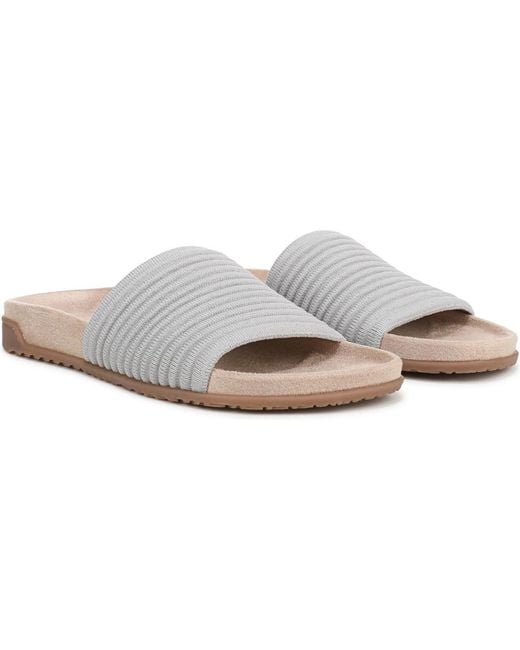 Vionic White Evie Knit Slide Sandals