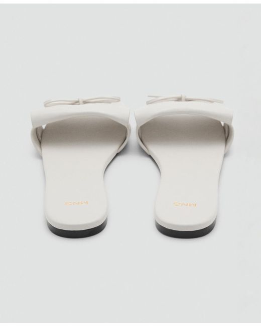 Mango White Bow Detail Fringed Sandals