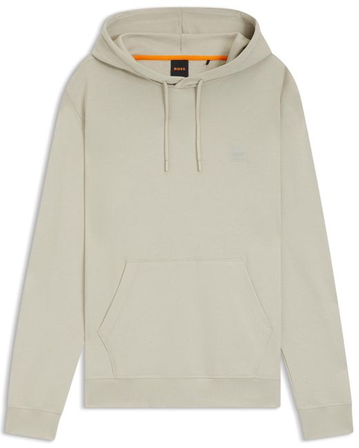 Boss Gray Boss By Logo Patch Hoodie for men