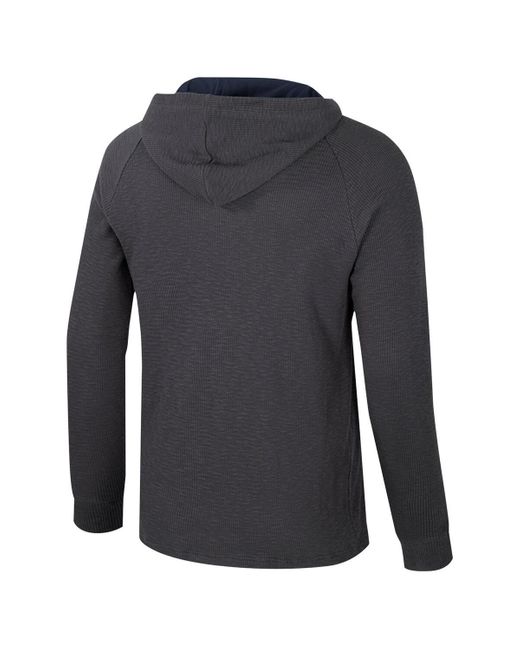 Colosseum Athletics Blue Arizona Wildcats Dujour Raglan Long Sleeve Henley Hoodie T-shirt for men
