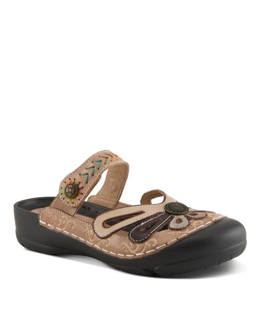 L'ARTISTE Brown Copa Backless Slip-on