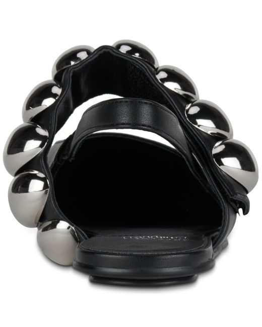 Jeffrey Campbell Black Manon Dome-studded Slingback Flats