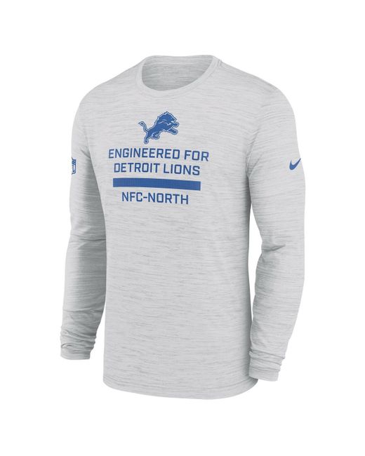 Nike Blue Detroit Lions Sideline Velocity Performance Long Sleeve T-shirt for men