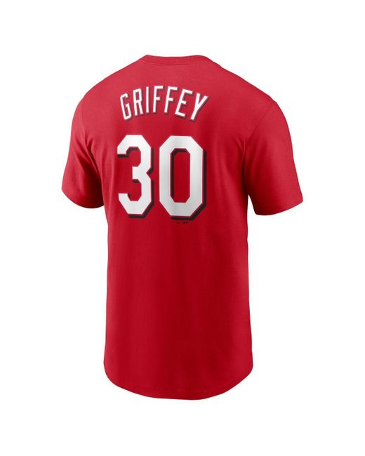 Nike Red Ken Griffey Jr. Cincinnati S Fuse Name Number T-shirt for men