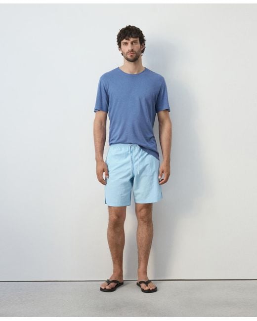Mango Blue Basic Drawstring Swimsuit for men