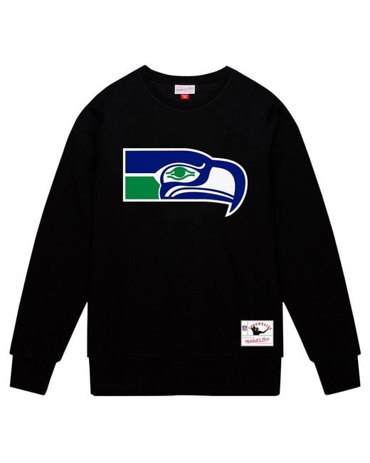 Mitchell & Ness Black Seattle Seahawks Basic Fleece Pullover Sweatshirt for men