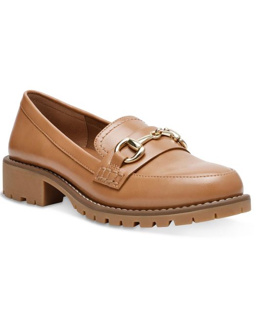 DV by Dolce Vita Brown Celeste Tailored Hardware Chain Lug Sole Loafers