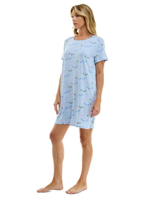 Roudelain Blue Printed Short-sleeve Sleepshirt