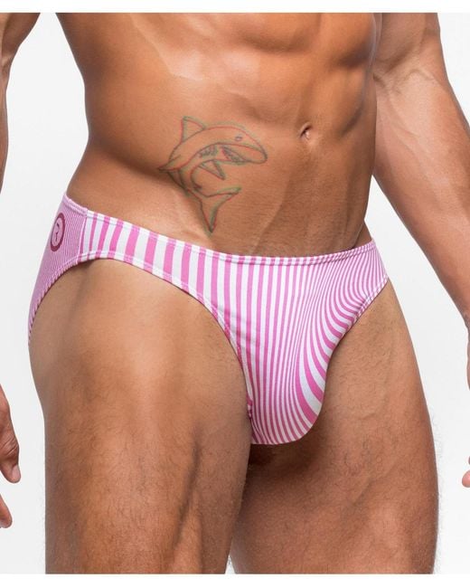 Rounderbum Red Waveform Bikini Brief for men