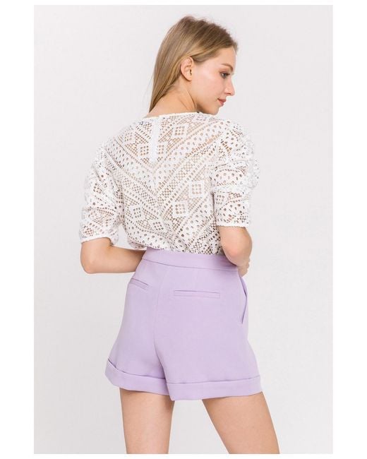 Endless Rose White Tailored Basic Shorts