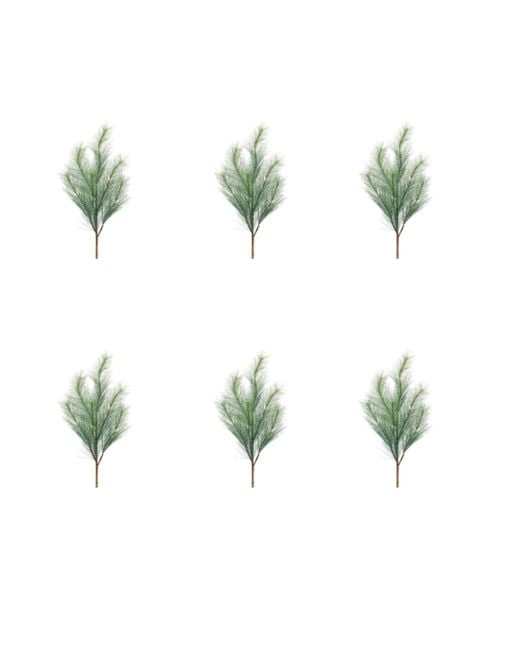 Slickblue Green Long Needle Pine Spray (set Of 6)
