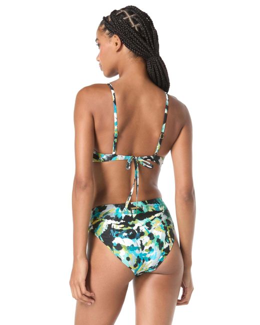 Vince Camuto Blue Printed Twist-front Bikini Bottoms