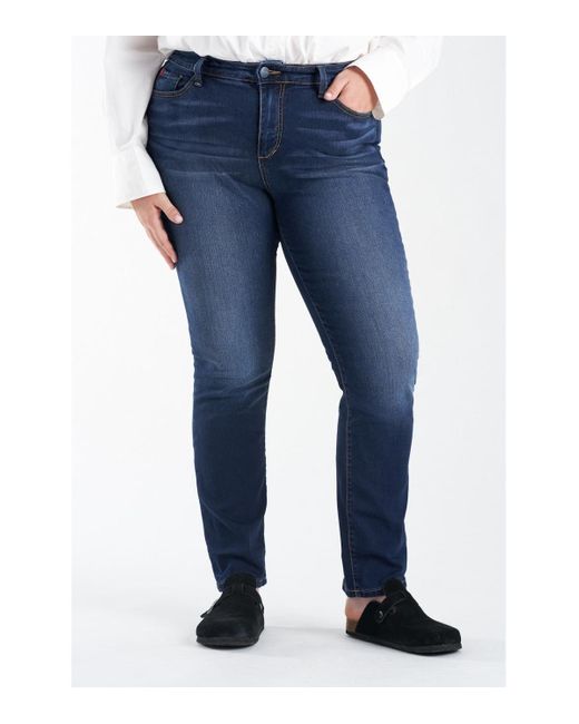 Slink Jeans Blue Plus Size High Rise Straight Jeans