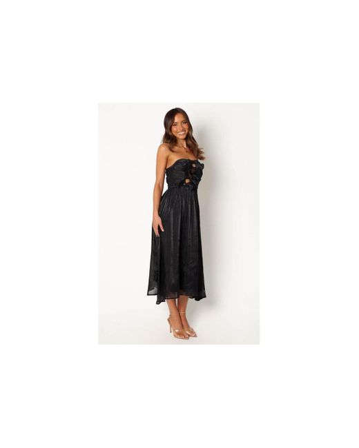 Petal & Pup Black Mila Strapless Midi Dress