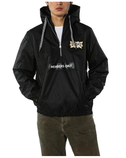 Members Only Black Nickelodeon Collab Popover Jacket for men