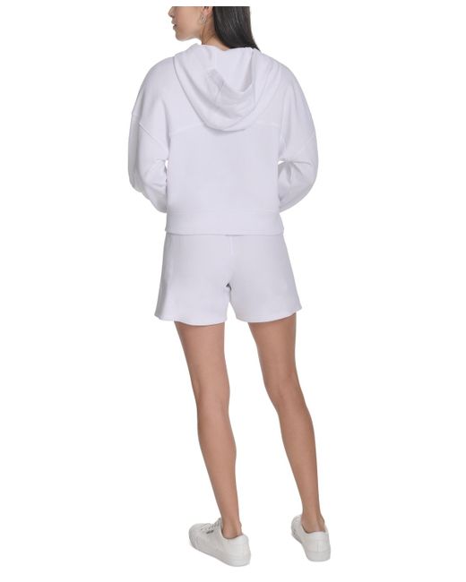 Calvin Klein White Performance French Terry Zip Hoodie