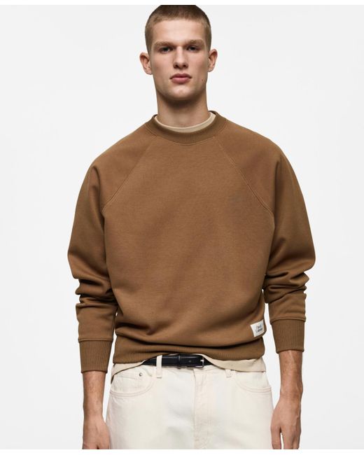 Mango Brown Relaxed-fit Sweatshirt for men