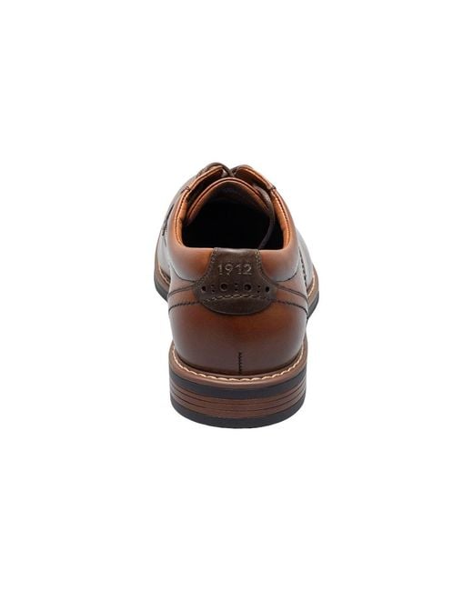 Nunn Bush Brown Centro Flex Plain Toe Oxfords for men