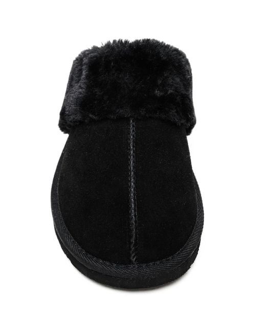 Minnetonka Black Chesney Slippers