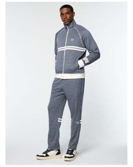 Sergio Tacchini Blue Dallas Houndstooth Track Jacket for men