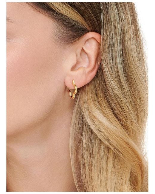DEVATA Metallic Clover Hoop Earrings
