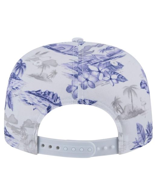 KTZ Blue Los Angeles Dodgers Printed Island Golfer Snapback Hat for men