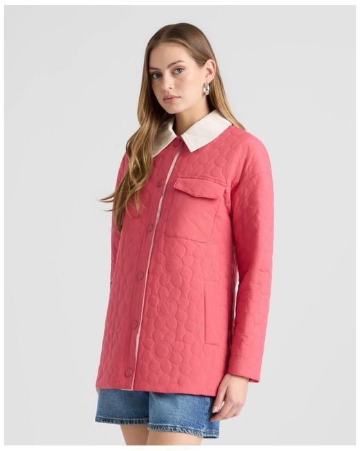 NVLT Pink Daisy Quilted Puffer Jacket