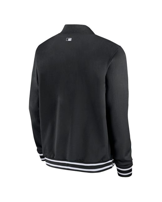 Nike Black Chicago White Sox Authentic Collection Full-zip Bomber Jacket for men