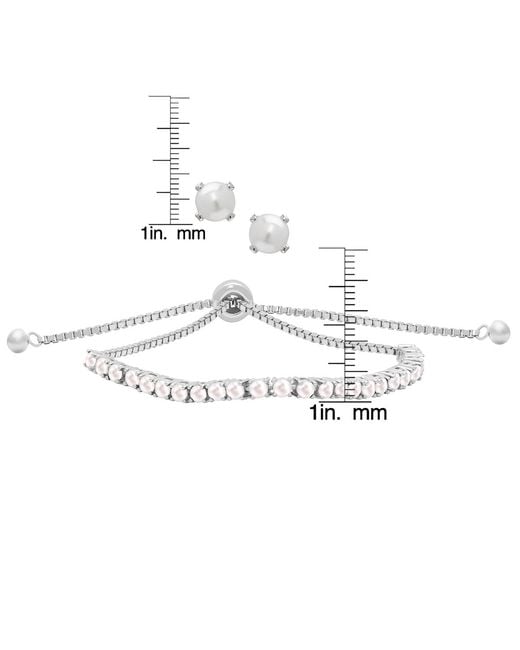 Macy's White Simulated Round Adjustable Bracelet