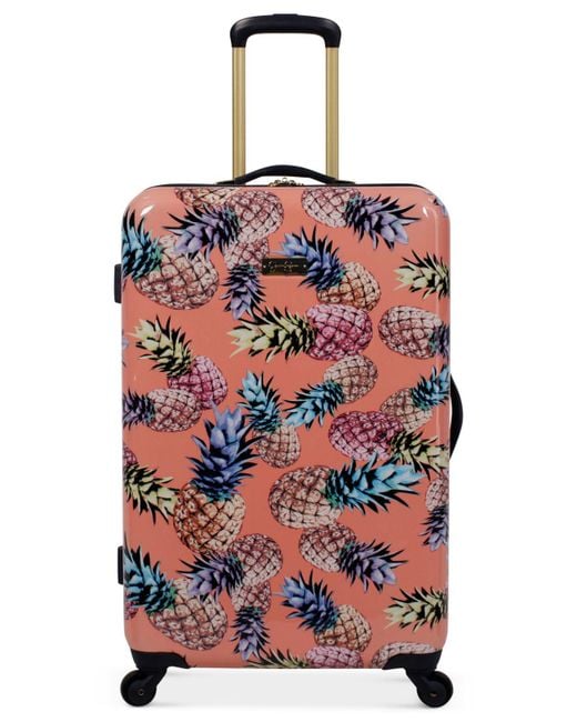 Jessica Simpson Multicolor Pineapple Hardside 21" Spinner Suitcase