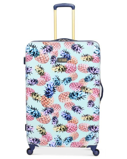 Jessica Simpson Blue Pineapple Hardside 29" Spinner Suitcase