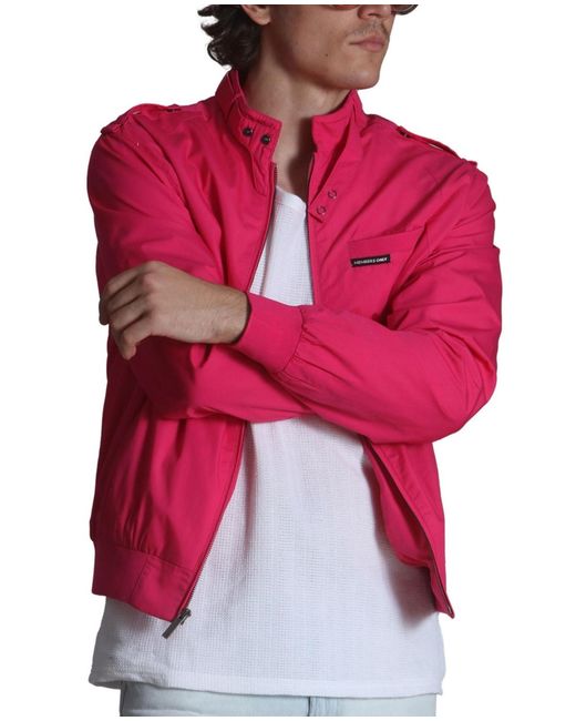 Members Only Classic Iconic Racer Jacket (slim Fit in Red for Men | Lyst