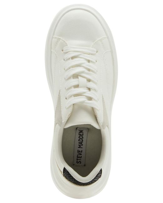 Steve Madden White Venture Platform Lace-up Sneakers